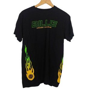 Billie Eilish Cross Colours Ya Dig L T-shirt Flames Authentic Black Short Sleeve